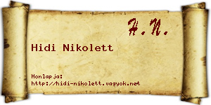 Hidi Nikolett névjegykártya